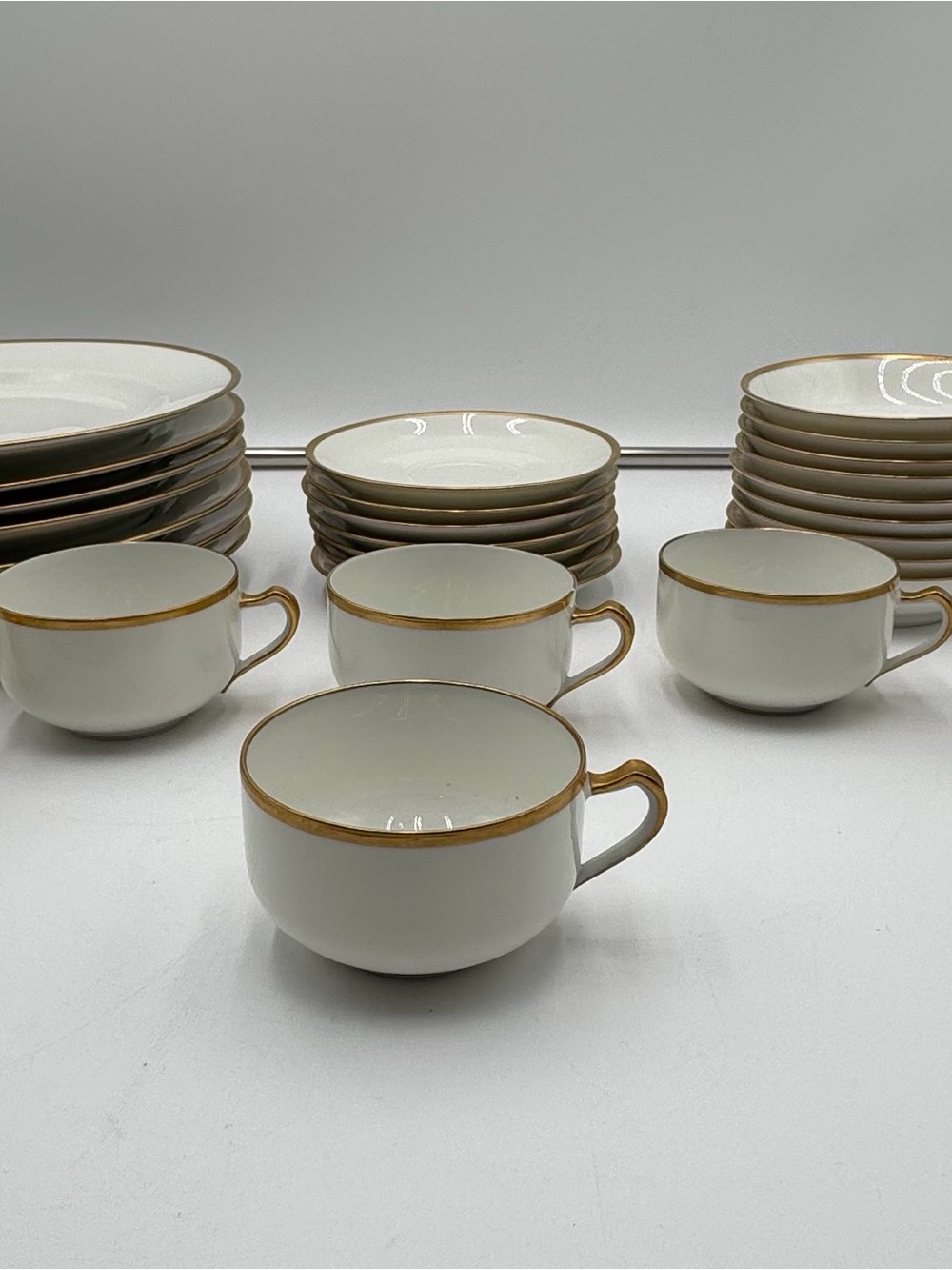 Antique Haviland Limoges France Gold Trim China Set 29 Pc M.F. Kaag Fort Wayne